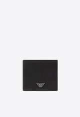 Logo Plaque Leather Bi-Fold Wallet