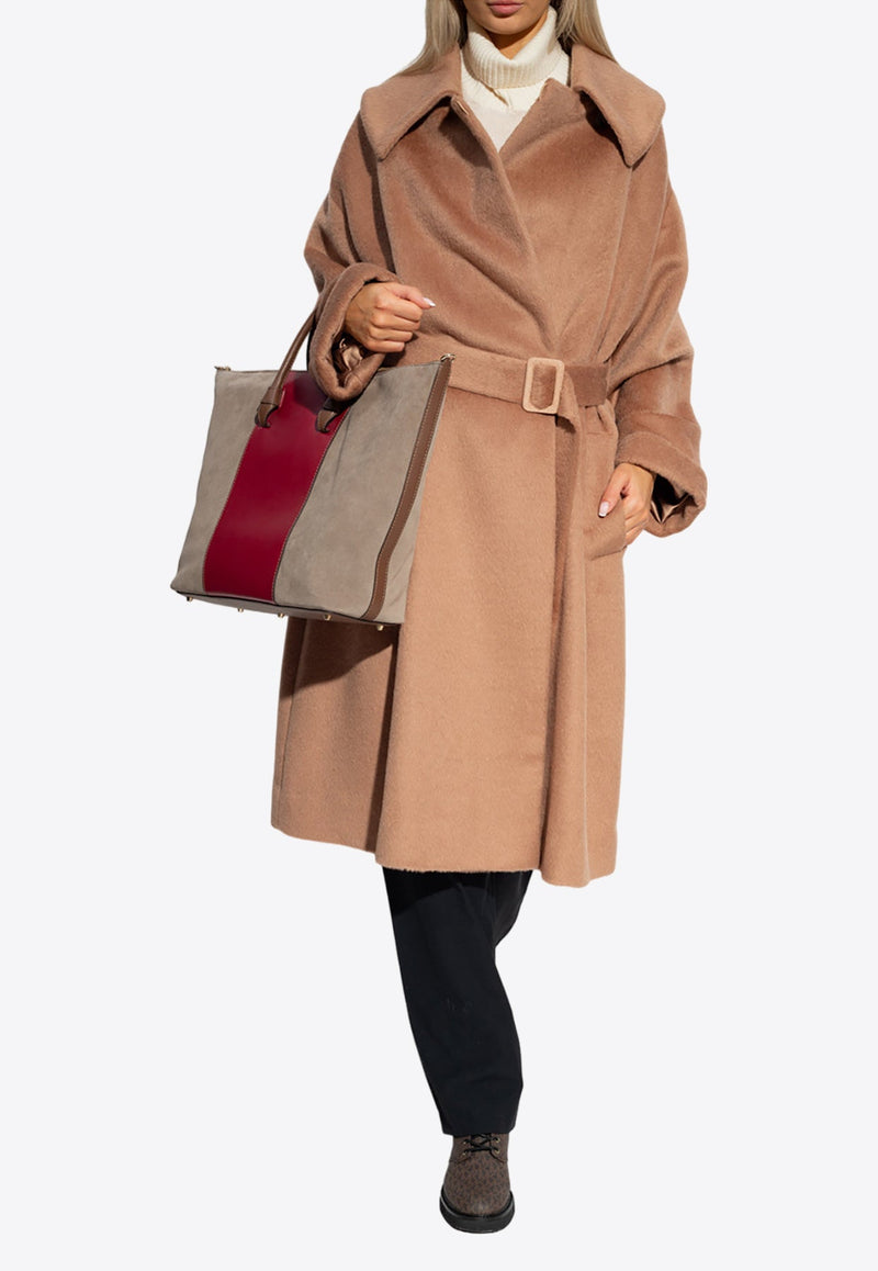 Belted Long-Sleeved Wool Coat