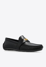 Logo Plaque Leather Loafers