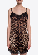 Leopard Print Satin Camisole Dress