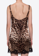 Leopard Print Satin Camisole Dress