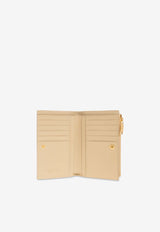 Medium Zip Bi-Fold Wallet in Intrecciato Leather