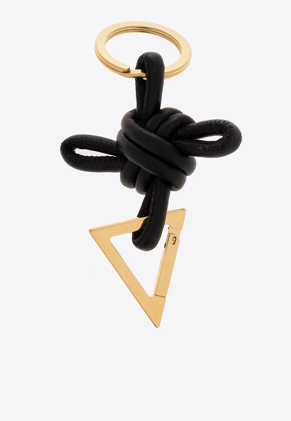 Triangular Knotted Leather Key Ring
