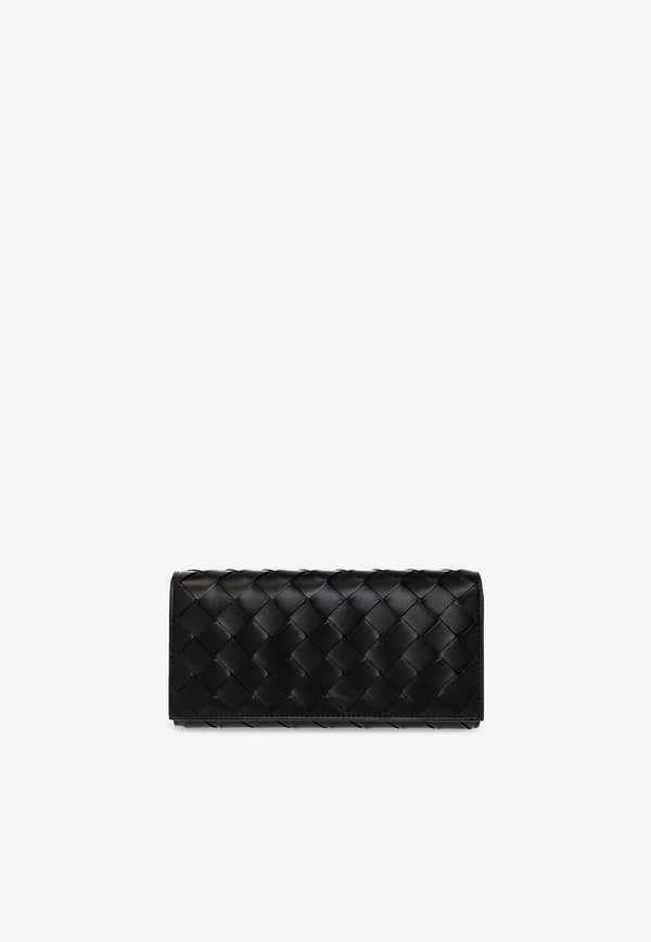 Intrecciato Weave Leather Wallet