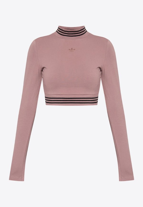 Long-Sleeved Logo Cropped Top