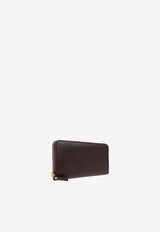 Logo Zip-Around Wallet in Leather