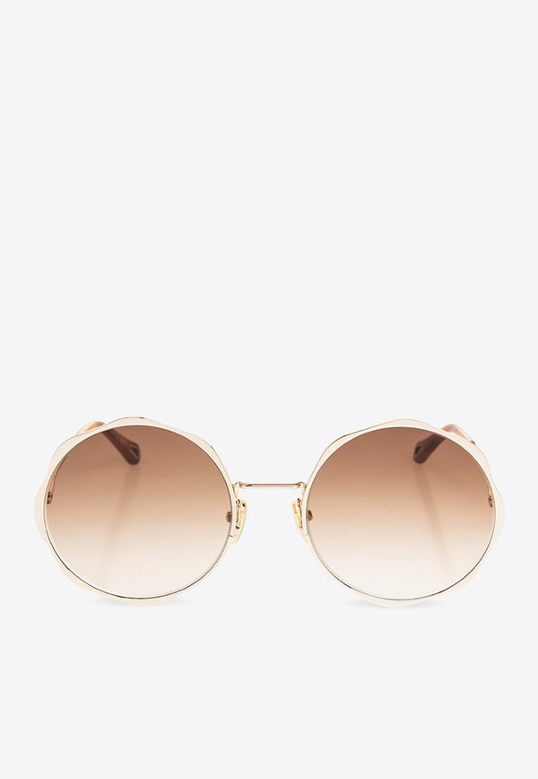 Honoré Scalloped Round Sunglasses