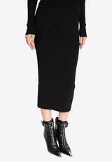 Ribbed Midi Pencil Skirt