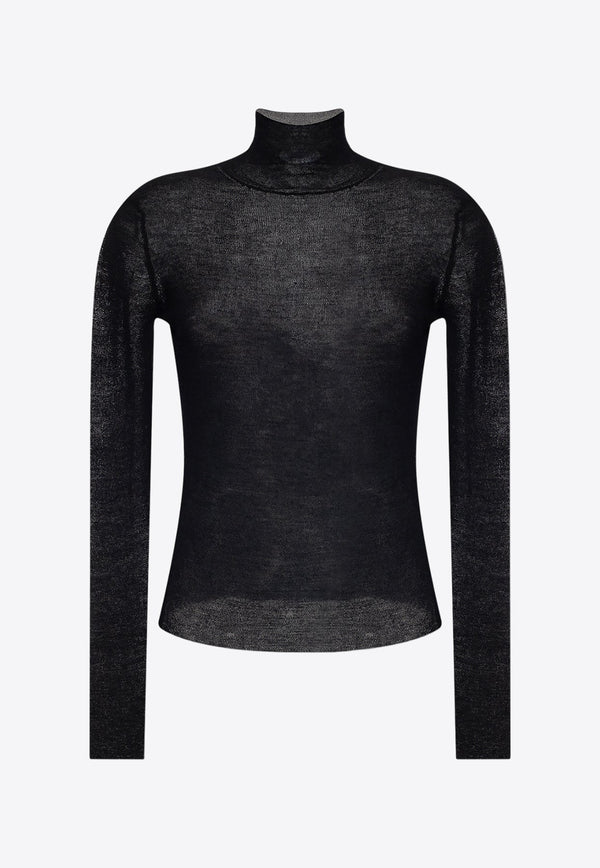 Wool Turtleneck Sweater - Black