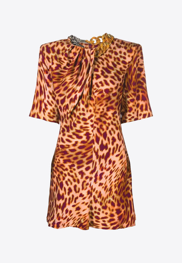 Leopard-Print Mini Dress