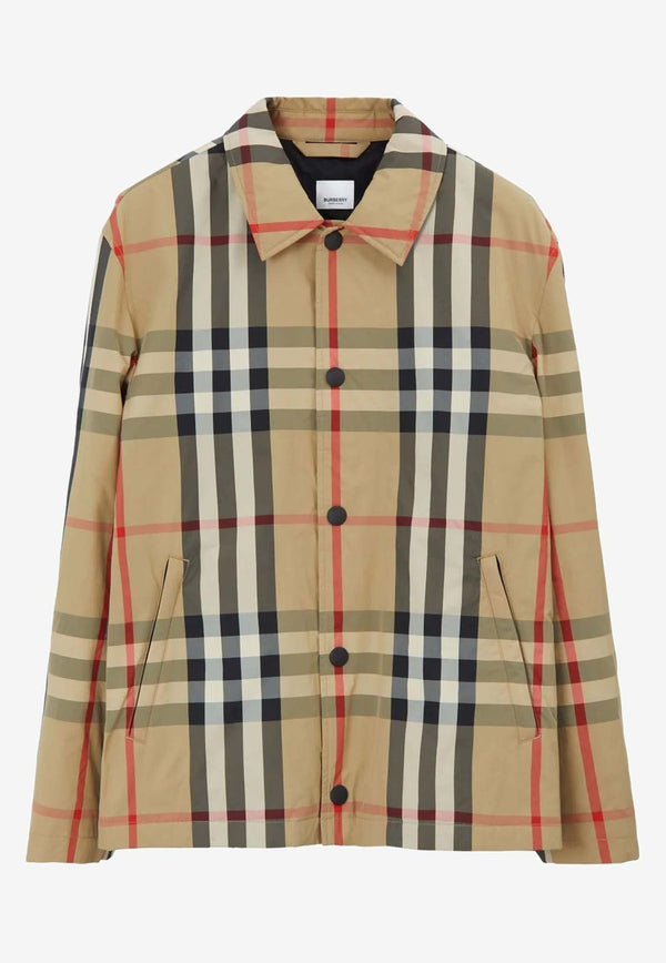 Check-Pattern Shirt Jacket