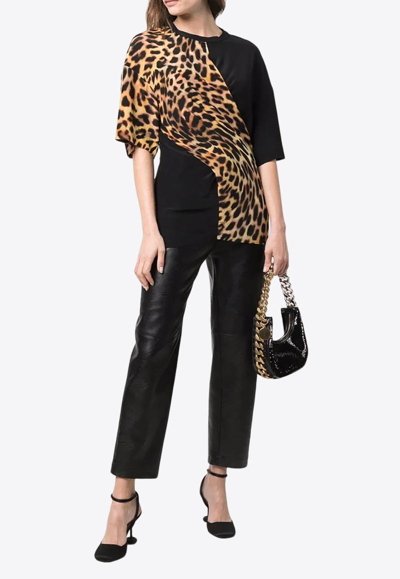 Cheetah Print Paneled T-shirt