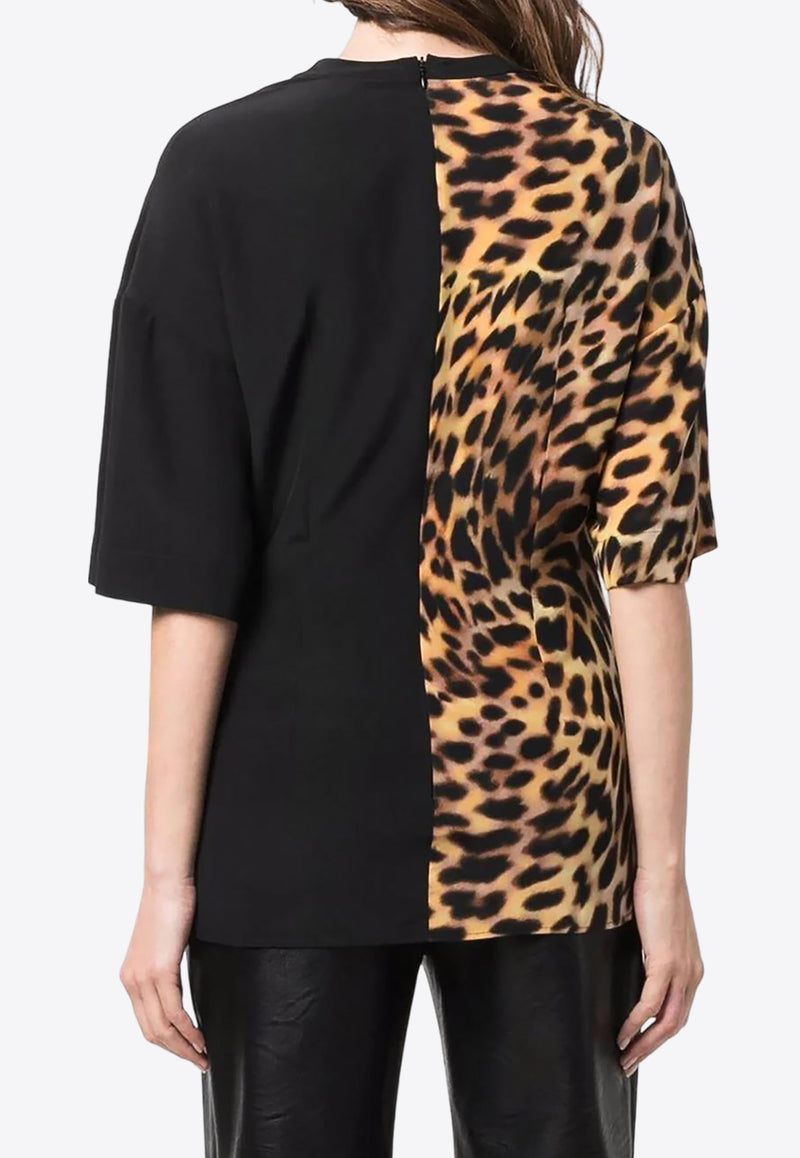 Cheetah Print Paneled T-shirt