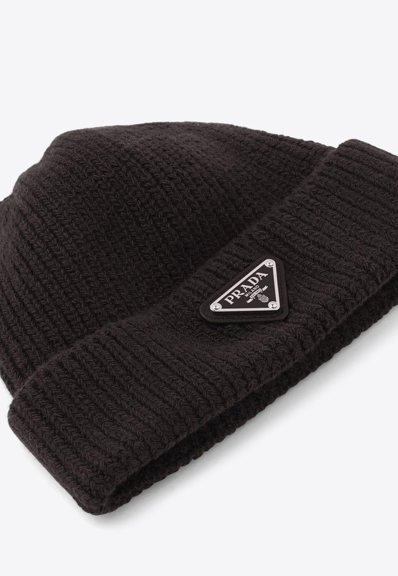 Logo Plaque Wool-Cashmere Beanie