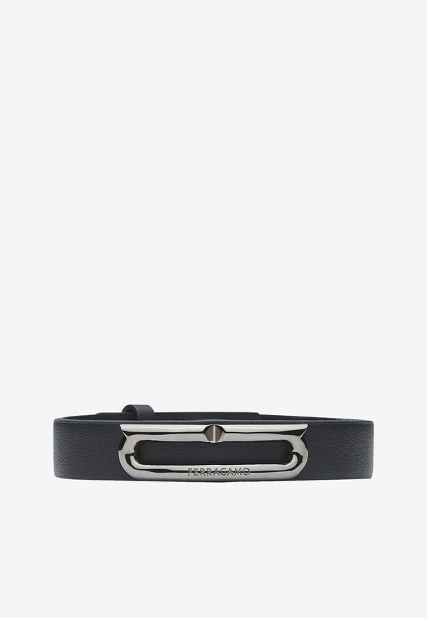 Gancini Leather Bracelet