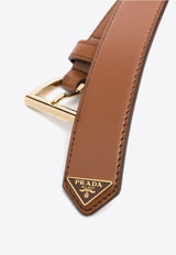 Logo Plaque Leather Belt