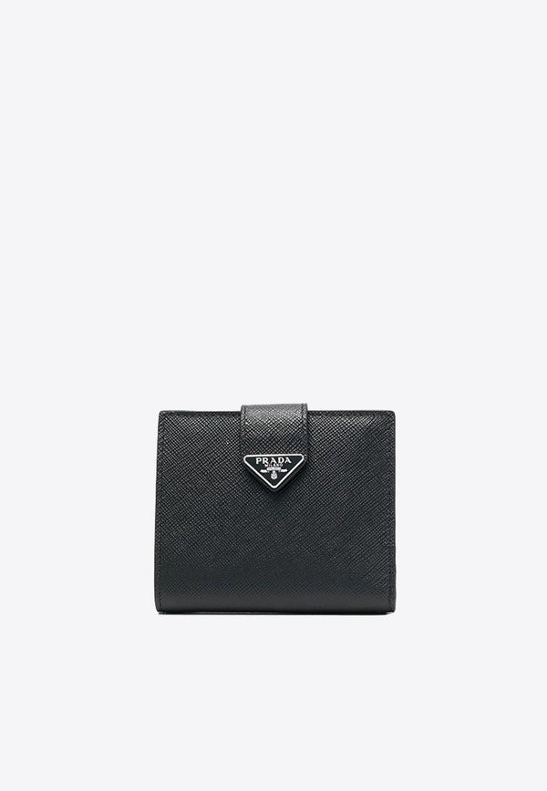 Triangle Logo Bi-Fold Leather Wallet