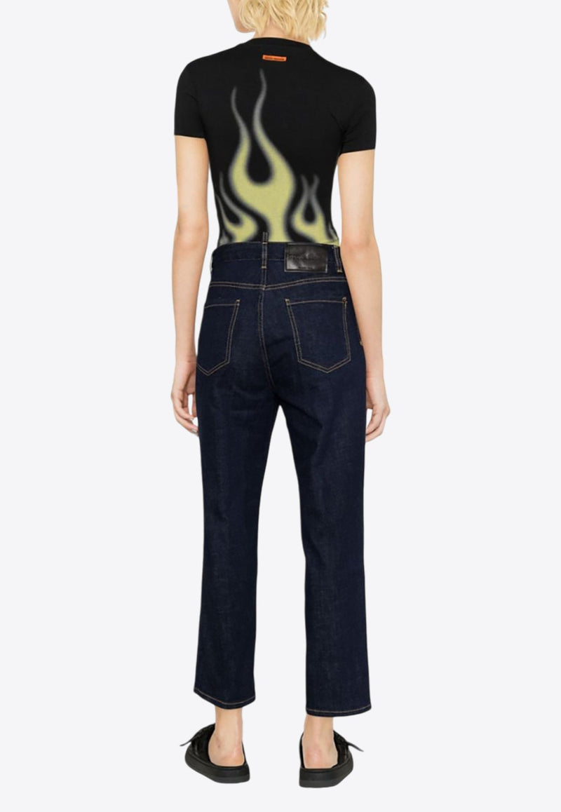 Logo Patch Straight-Leg Jeans