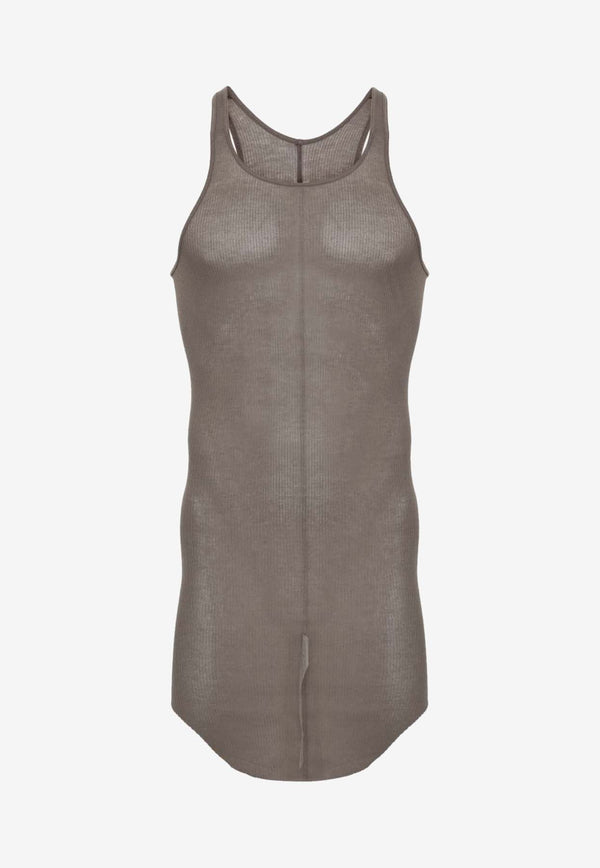 Raw-Cut Ribbed Sleeveless T-shirt