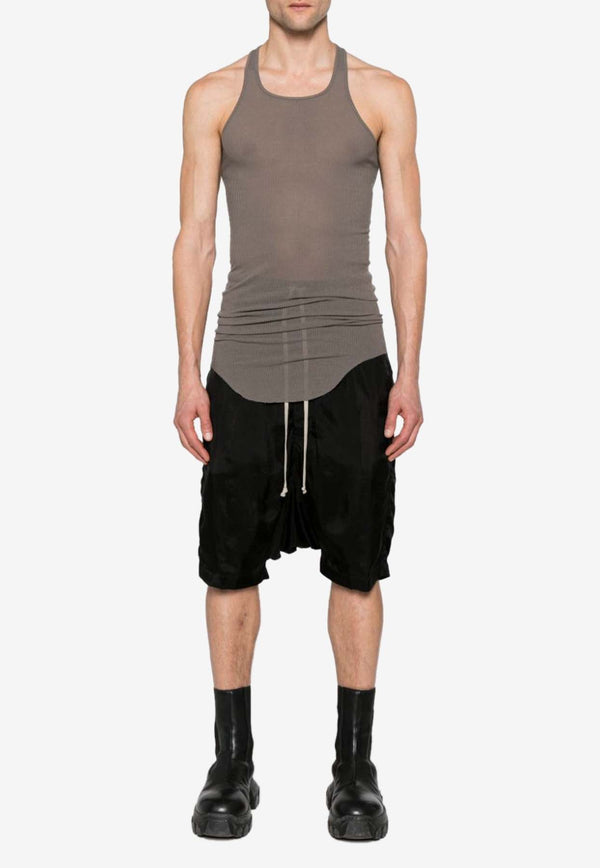 Raw-Cut Ribbed Sleeveless T-shirt