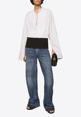 Tuxedo-Waist Wide-Leg Jeans