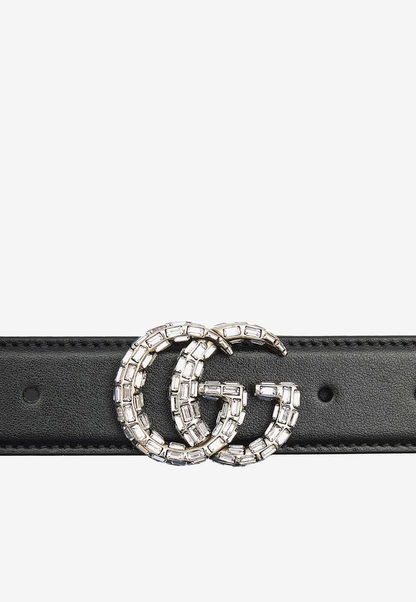 Crystal GG Marmont Leather Belt