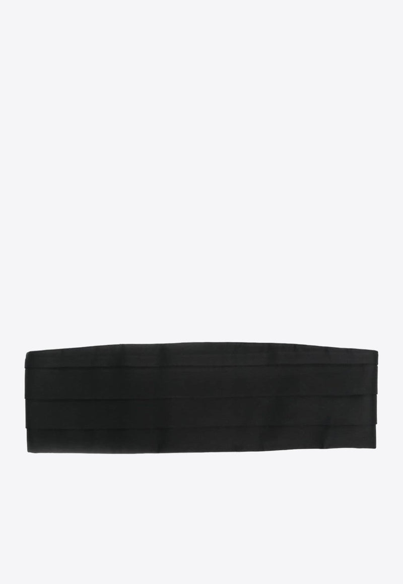 Pleated Satin Buckled Belt