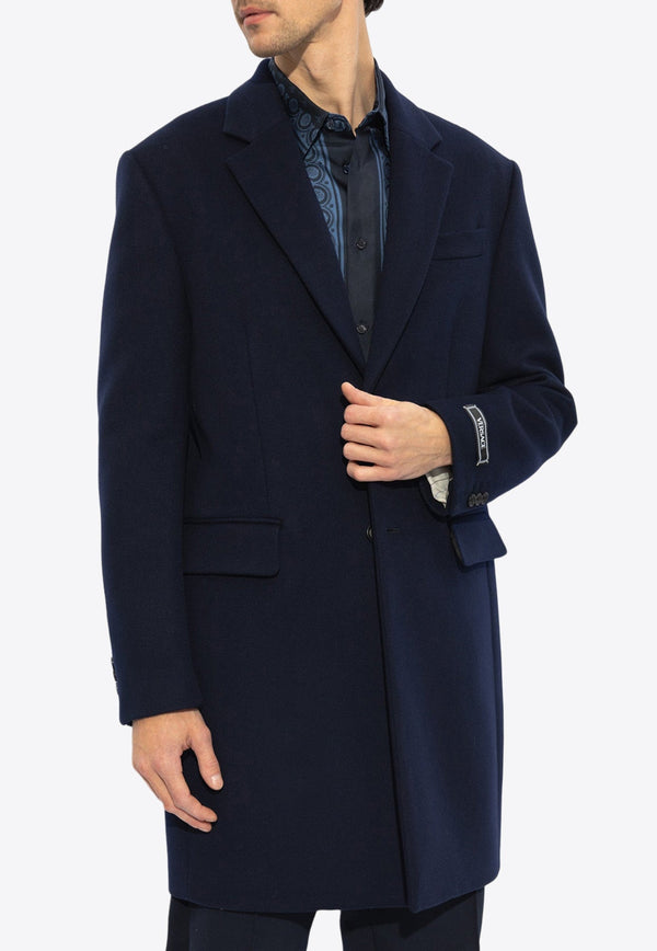 Single-Breasted Wool-Blend Coat