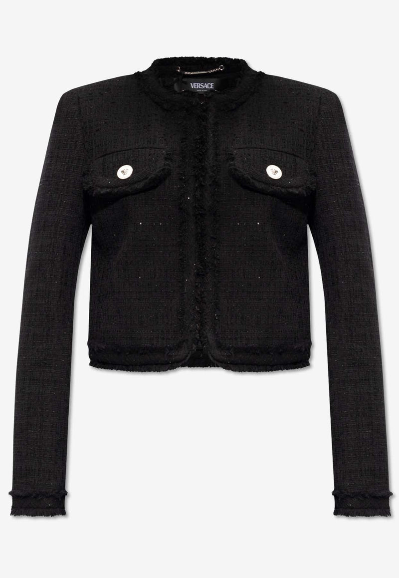 Sequin-Embellished Tweed Jacket