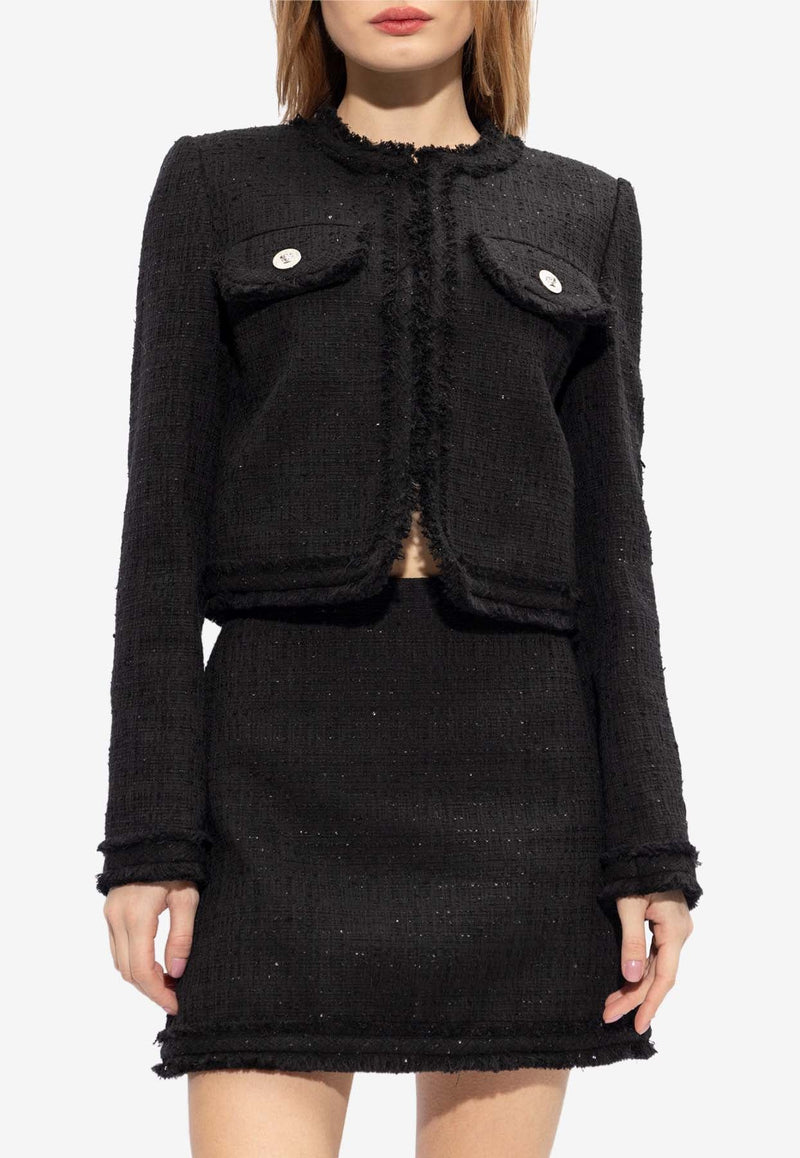 Sequin-Embellished Tweed Jacket