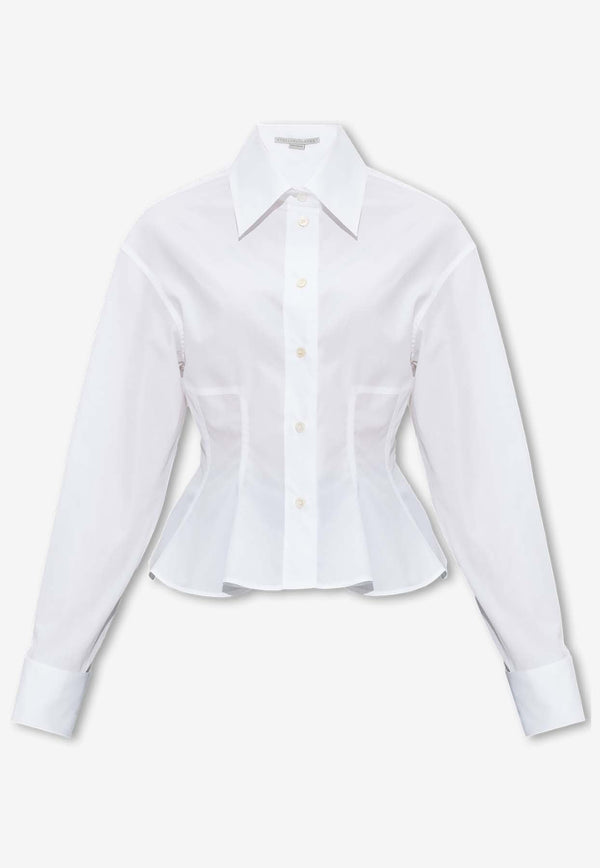 Peplum-Waist Buttoned Shirt