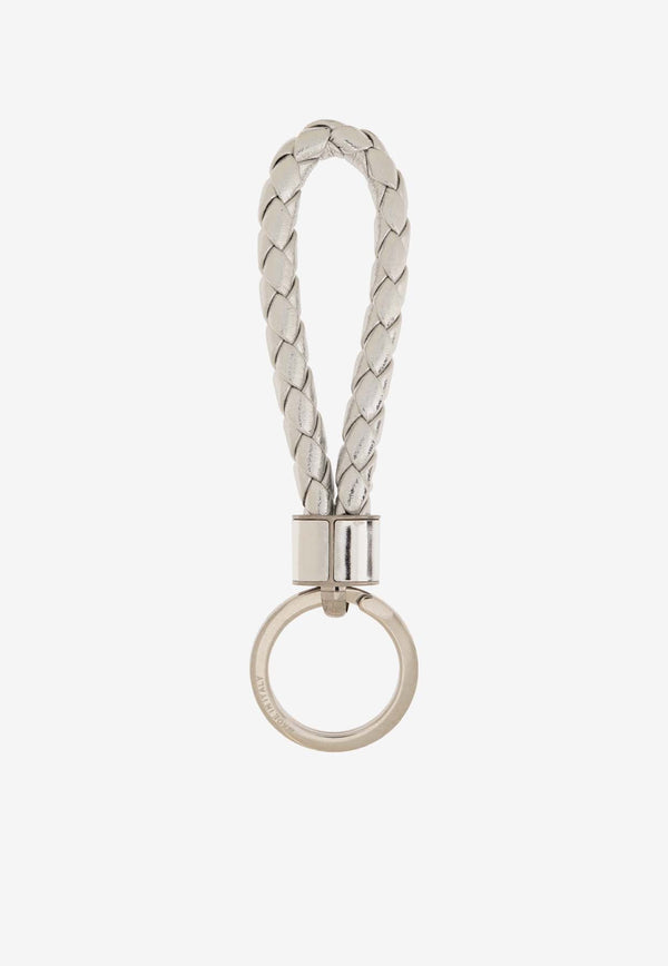 Laminated Intrecciato Leather Key-ring