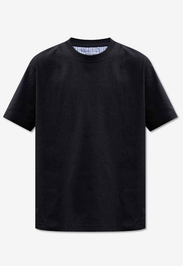 Double Layer Striped Crewneck T-Shirt