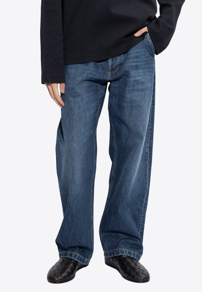 Belted Straight-Leg Jeans