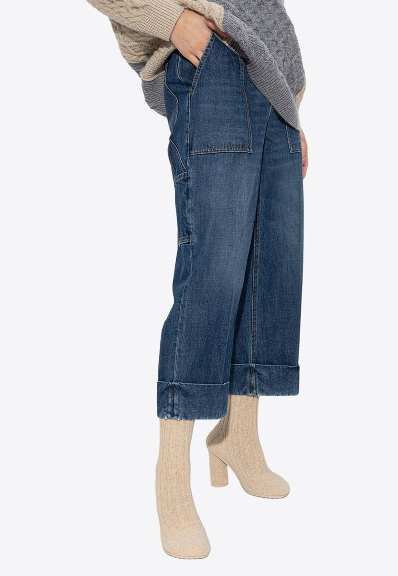 Straight-Leg Washed-Out Jeans