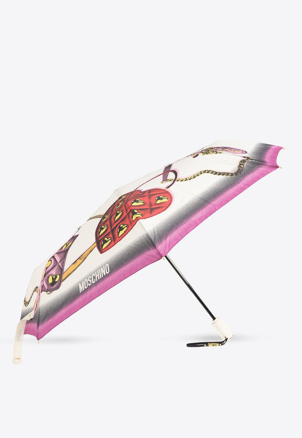 Bags Illustration Print Foldable Umbrella