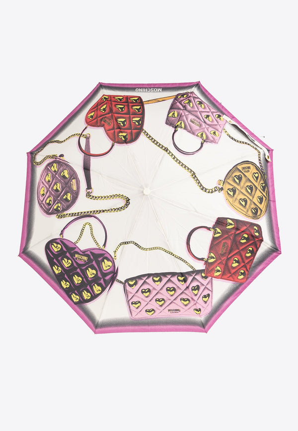 Bags Illustration Print Foldable Umbrella