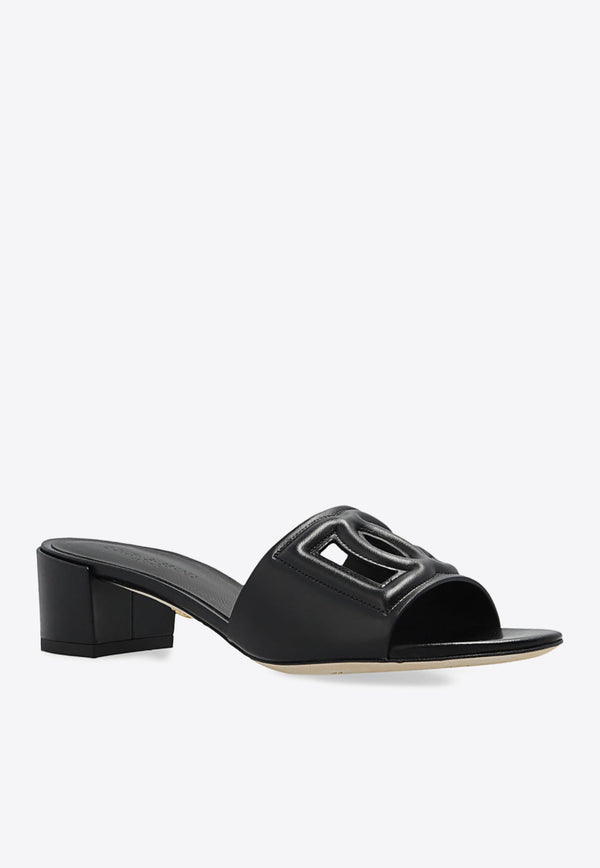 Bianca 40 DG Logo Leather Mules