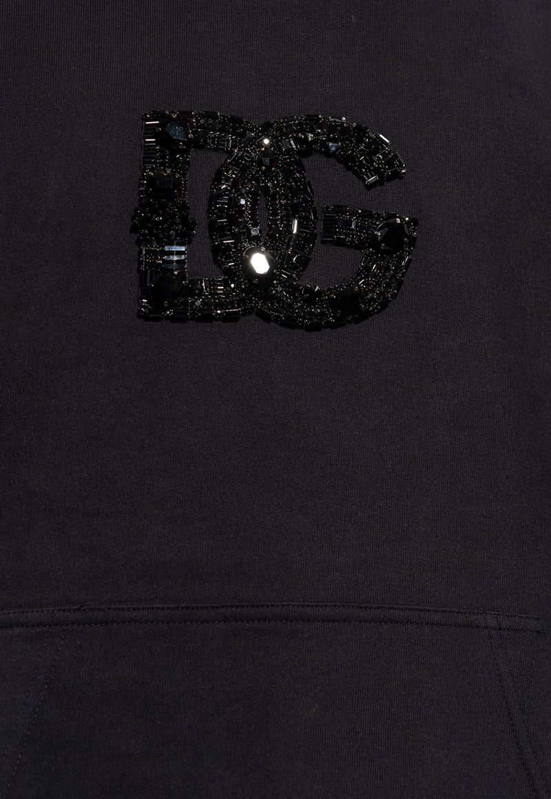 Rhinestone Embellished DG Logo Hoodie