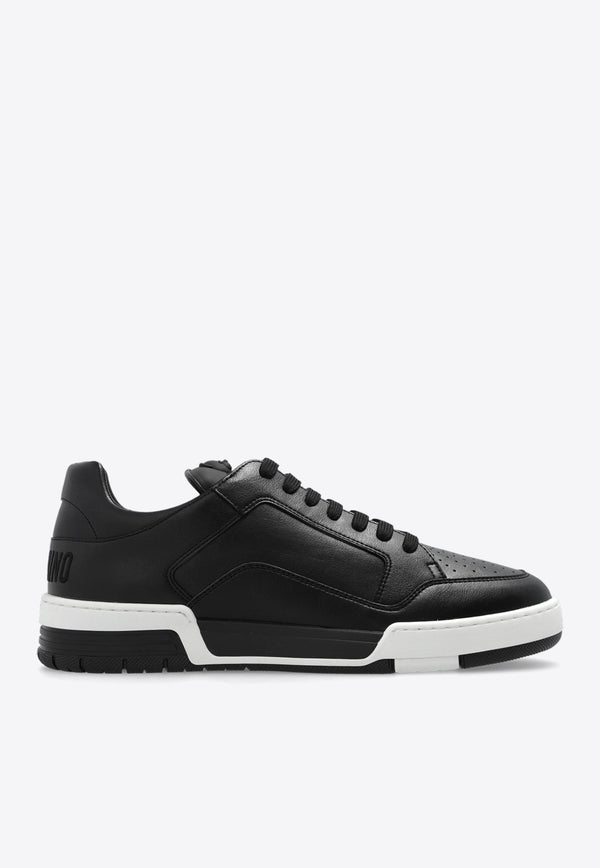 Faux Leather Low-Top Sneakers