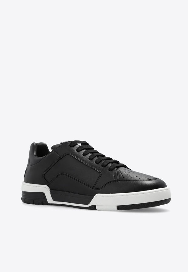 Faux Leather Low-Top Sneakers