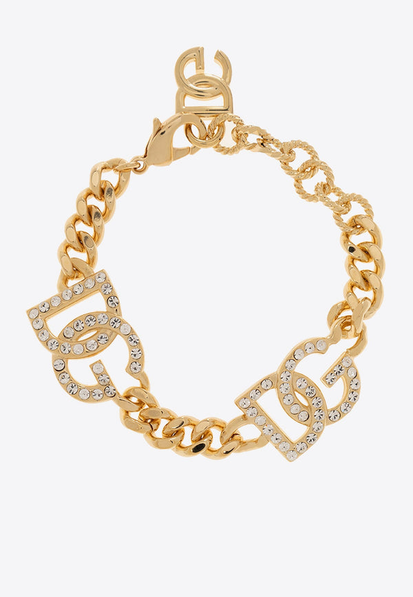 Interlocking DG Logo Crystal Embellished Bracelet