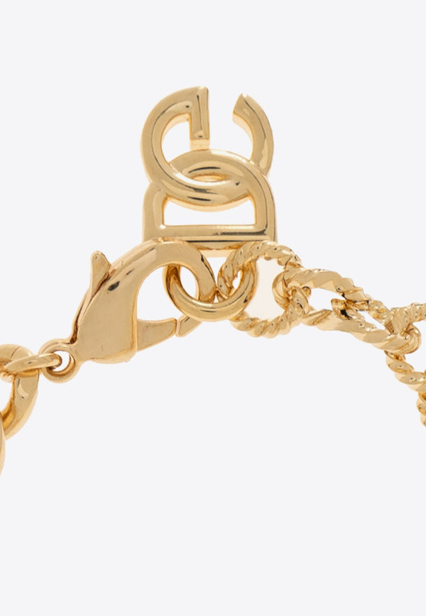 Interlocking DG Logo Crystal Embellished Bracelet