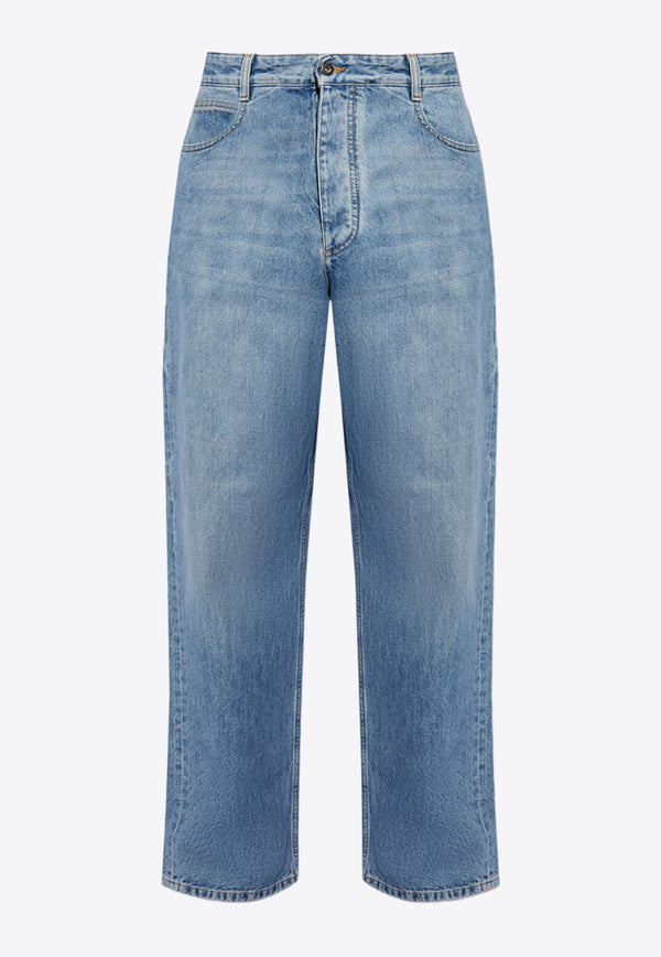 Washed Wide-Leg Jeans