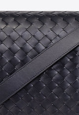 Intrecciato Leather Zip Messenger Bag