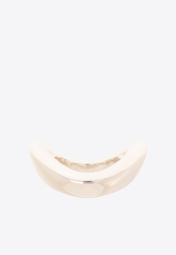 Silver-Plated Curved Ring