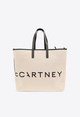 Logo Print Canvas Tote Bag