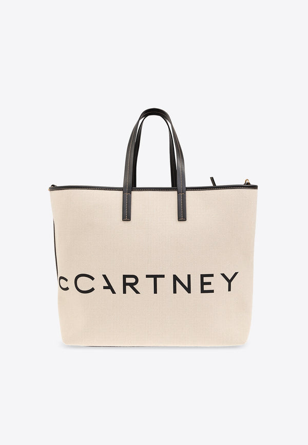 Logo Print Canvas Tote Bag