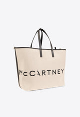 Logo Print Canvas Tote Bag