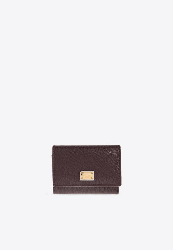 Logo Plaque Dauphine Leather Wallet